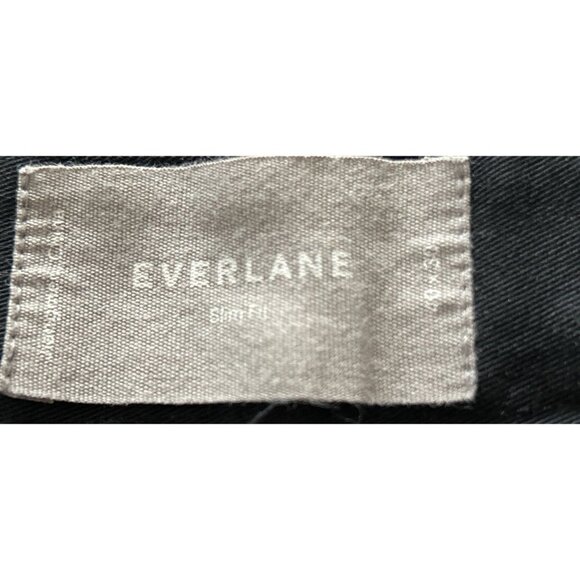 EVERLANE Men's Size 40/30 Slim Fit Black Trousers Pants Cotton Strait Leg - Picture 2 of 9